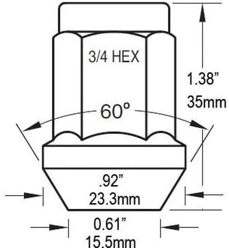 EZAccessory Chrome Lug Nuts Bulge Acorn 7/16" Thread Size (Pack of 20) in Saudi Arabia