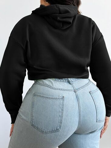Floerns Women's Plus Size Conspratring Hoodies Long Long Spect Counter Counter Pullover Sweatshirts in Saudi Arabia