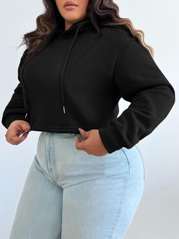 Floerns Women's Plus Size Conspratring Hoodies Long Long Spect Counter Counter Pullover Sweatshirts in Saudi Arabia