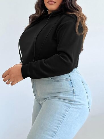 Floerns Women's Plus Size Conspratring Hoodies Long Long Spect Counter Counter Pullover Sweatshirts in Saudi Arabia