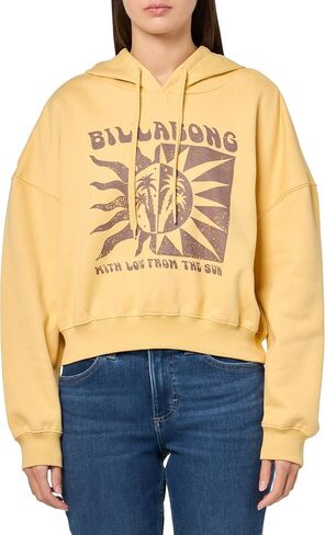 Billabong Women's Logo Cropped Hoodie Fleece Sweatshirt in Saudi Arabia