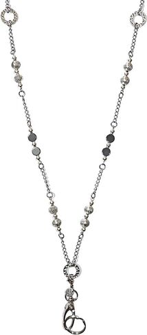 Looks Like Hematite Jewelry Women's Breakaway Stainless Steel Chain 36" ID Badge Card Holder Teacher Cruise Keys Keychain in Saudi Arabia