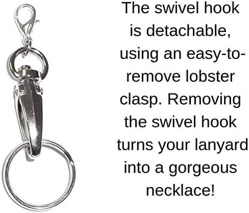 Looks Like Hematite Jewelry Women's Breakaway Stainless Steel Chain 36" ID Badge Card Holder Teacher Cruise Keys Keychain in Saudi Arabia