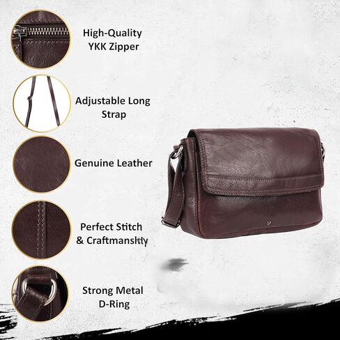 Genuine Leather Crossbody Sling Bag for Women - Trendy Casual Bag with Adjustable Strap in Saudi Arabia