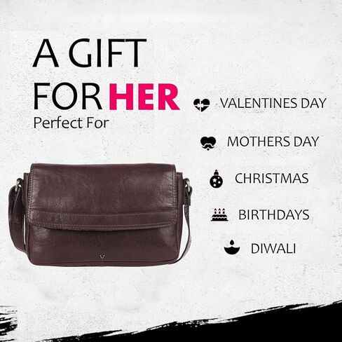 Genuine Leather Crossbody Sling Bag for Women - Trendy Casual Bag with Adjustable Strap in Saudi Arabia