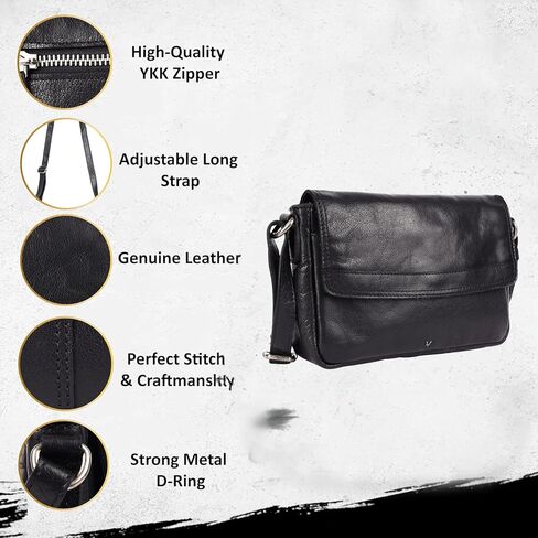 Genuine Leather Crossbody Sling Bag for Women - Trendy Casual Bag with Adjustable Strap in Saudi Arabia