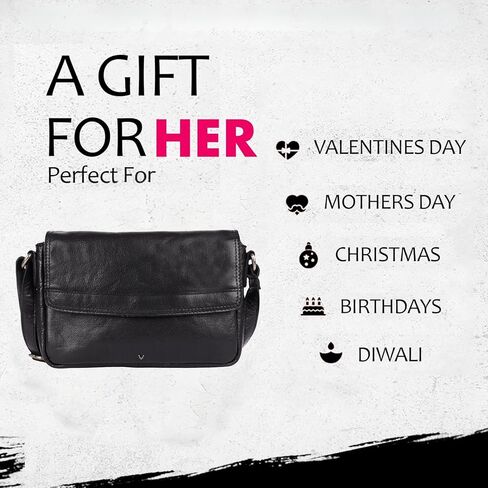 Genuine Leather Crossbody Sling Bag for Women - Trendy Casual Bag with Adjustable Strap in Saudi Arabia