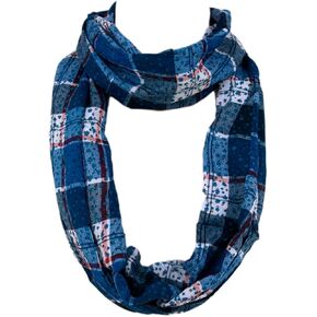 TrendsBlue Plaid Stars Print Infinity Loop Fashion Scarf in Saudi Arabia