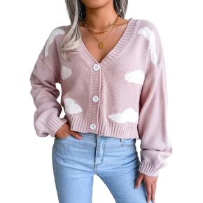 Kinghua Cropped Cardigan for Women Fall Winter Casual Knit Sweater Jackets Button Down Cute Cardigans in Saudi Arabia