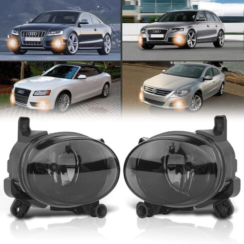 TangMiGe Fog Lights Compatible with Audi A4 A5 A6 Q3 S5 S6 Allroad (Quattro Avant Wagon Cabriolet Convertible Sport Sedan Premium Plus Prestige Sport Utility Coupe), Volkswagen VW CC, 2008-2018, Smoke in Saudi Arabia