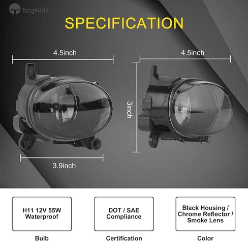 TangMiGe Fog Lights Compatible with Audi A4 A5 A6 Q3 S5 S6 Allroad (Quattro Avant Wagon Cabriolet Convertible Sport Sedan Premium Plus Prestige Sport Utility Coupe), Volkswagen VW CC, 2008-2018, Smoke in Saudi Arabia