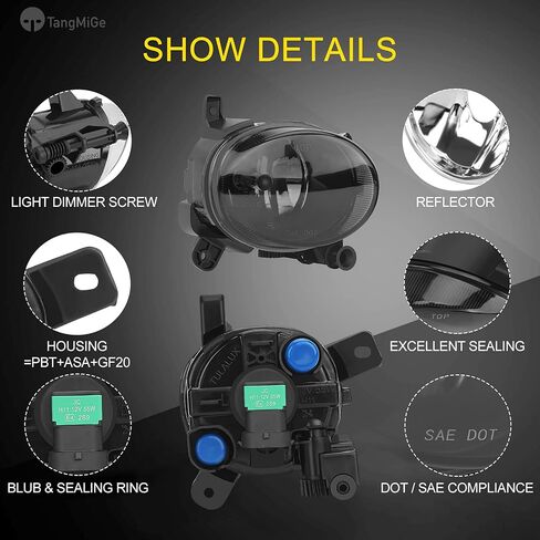 TangMiGe Fog Lights Compatible with Audi A4 A5 A6 Q3 S5 S6 Allroad (Quattro Avant Wagon Cabriolet Convertible Sport Sedan Premium Plus Prestige Sport Utility Coupe), Volkswagen VW CC, 2008-2018, Smoke in Saudi Arabia