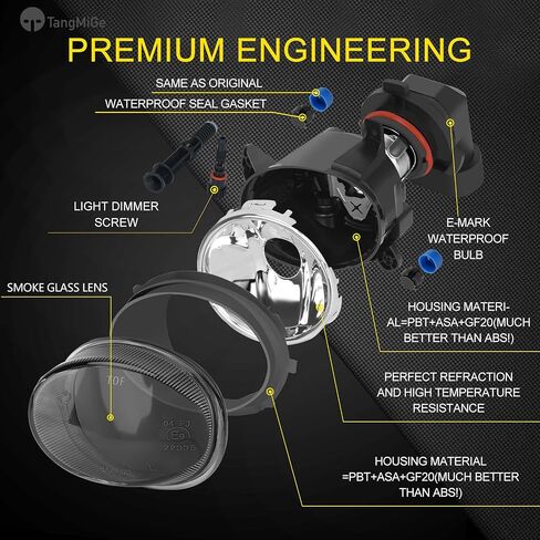 TangMiGe Fog Lights Compatible with Audi A4 A5 A6 Q3 S5 S6 Allroad (Quattro Avant Wagon Cabriolet Convertible Sport Sedan Premium Plus Prestige Sport Utility Coupe), Volkswagen VW CC, 2008-2018, Smoke in Saudi Arabia
