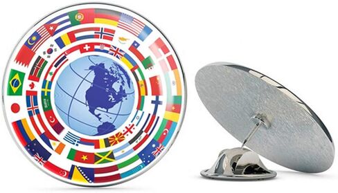 Earth Round Metal 0.75" Lapel Pin Hat Shirt Pin Tie Tack Pinback in Saudi Arabia
