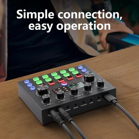 Podcast Equipment Bundle for 2, Audio Interface with Podcast Condenser Microphone, Voice Changer, DJ Mixer for Streaming, Podcast Recording, Gaming, TikTok, PC, Smartphone in Saudi Arabia