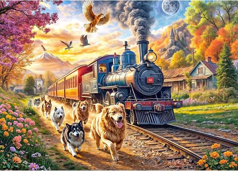 Jigsaw Puzzles for Adults 1000 Pieces, Interlock Perfectly Letter on Back No Dust, 1:1 Poster, Home Decor Birthday Party Gift Toy for Men Women Elders Seniors (The Streets of Autumn) in Kuwait