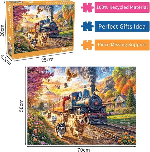 Jigsaw Puzzles for Adults 1000 Pieces, Interlock Perfectly Letter on Back No Dust, 1:1 Poster, Home Decor Birthday Party Gift Toy for Men Women Elders Seniors (The Streets of Autumn) in Kuwait