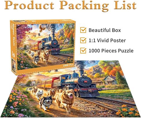Jigsaw Puzzles for Adults 1000 Pieces, Interlock Perfectly Letter on Back No Dust, 1:1 Poster, Home Decor Birthday Party Gift Toy for Men Women Elders Seniors (The Streets of Autumn) in Kuwait