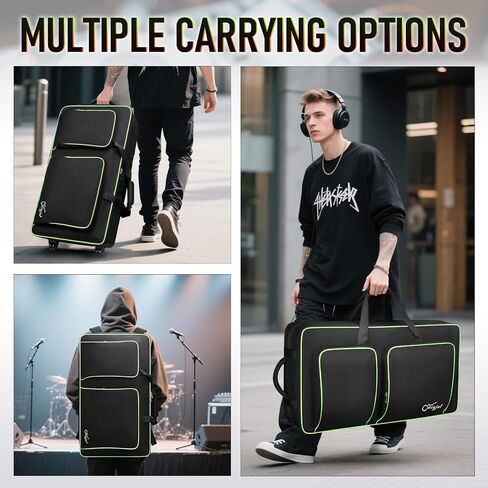 SNIGJAT DJ Controller Case for DDJ-FLX10/ 1000/ REV7/ FLX6, Padded Large Capacity DJ Controller Bag with 12 Pockets for Laptop and Music Accessories, DJ Carrying Case with Adjustable Shoulder Strap in Kuwait