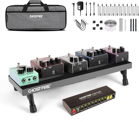 Ghost Fire Guitar Pedal Board Aluminum Alloy 1.76lb Super light Effect Pedalboard 19.8''x11.5'' with Carry Bag,SPL-04 and Power Supply GS10-SE in Kuwait
