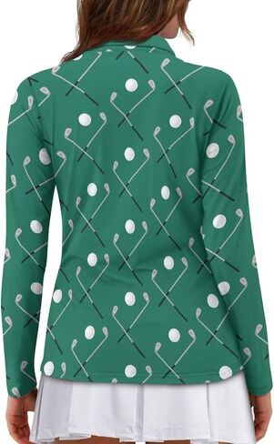 Women Long Sleeve Golf Shirts Sun Protection Quick Dry 1/4 Zip Tennis Shirts Moisture Wicking Athletic Workout Tops in Kuwait