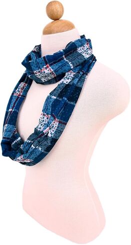 TrendsBlue Plaid Stars Print Linfinity Loop Mashion Dickf in Saudi Arabia