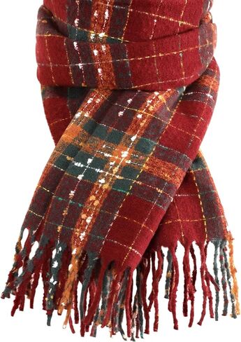 Womens Winter Scarf, Cashmere Feel Plaid Scarfs for Women, Soft Pashmina Shawls and Wraps, Long Blanket Scarf in Saudi Arabia