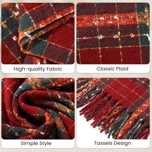 Womens Winter Scarf, Cashmere Feel Plaid Scarfs for Women, Soft Pashmina Shawls and Wraps, Long Blanket Scarf in Saudi Arabia