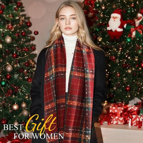 Womens Winter Scarf, Cashmere Feel Plaid Scarfs for Women, Soft Pashmina Shawls and Wraps, Long Blanket Scarf in Saudi Arabia