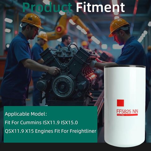 FF5825NN FULET FILTER (مجموعة من 3) ، تناسب Cummins ISX11.9 ISX15.0 QSX11.9 X15 محركات FITLINER FRIGHLINER ، OE FF5825NN 5599456 5365988 DBF6776 BF46129 WF10515 in Saudi Arabia