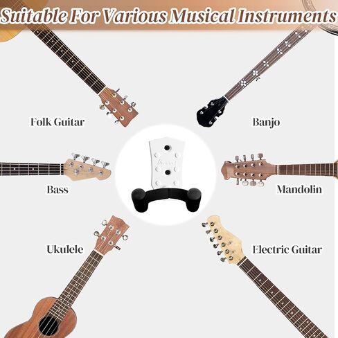 Guitar Wall Mount 3 Pack, Black Metal Guitar Hanger, V-Shaped Guitar Wall Hangers Mount, Guitar Holder Hook Stand Wall for Acoustic, Electric Guitar, Banjo, Bass, for Guitar Player Men Boy in Kuwait