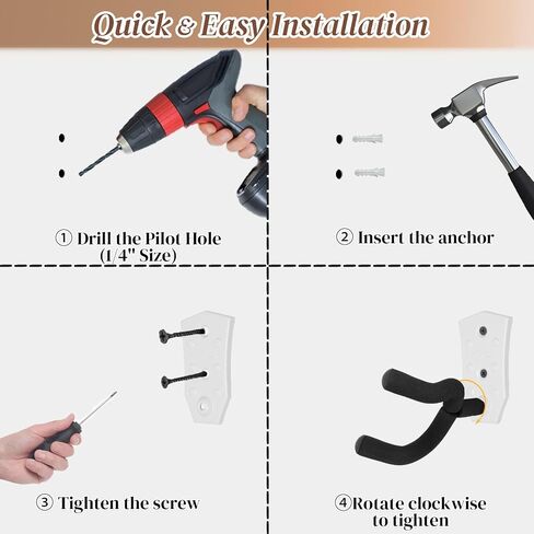 Guitar Wall Mount 3 Pack, Black Metal Guitar Hanger, V-Shaped Guitar Wall Hangers Mount, Guitar Holder Hook Stand Wall for Acoustic, Electric Guitar, Banjo, Bass, for Guitar Player Men Boy in Kuwait