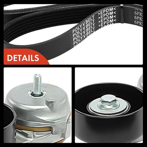 A -Premium Engine Serpentine Belt Drive Kit متوافقة مع Ford Taurus & Mercury Sable ، 2001 2002 2003 2005 - DOHC 3.0L in Saudi Arabia