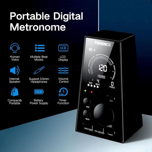 Mechanical Metronomes for Piano Guitar Drum Violin and Other Musical Instruments with Loud Sound and Accurate Beat Multiple Beat Modes for Beginners(Walnut Color) in Kuwait