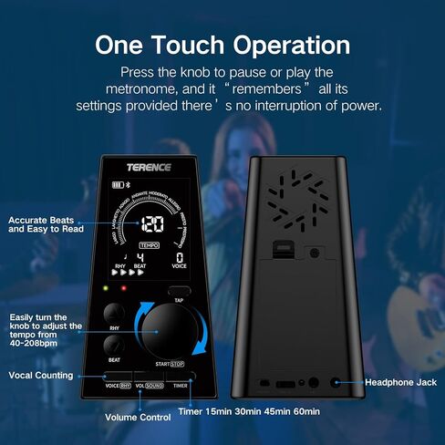 Mechanical Metronomes for Piano Guitar Drum Violin and Other Musical Instruments with Loud Sound and Accurate Beat Multiple Beat Modes for Beginners(Walnut Color) in Kuwait