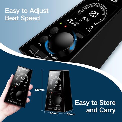 Mechanical Metronomes for Piano Guitar Drum Violin and Other Musical Instruments with Loud Sound and Accurate Beat Multiple Beat Modes for Beginners(Walnut Color) in Kuwait