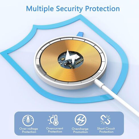 الشاحن اللاسلكي المغناطيسي iPhone iPhone ، شاحن 6 أقدام لشاحن Apple Magsafe 2Pack لاسلكي سريع لـ iPhone 16 Pro Max/16 Pro/16 Plus/15 Promax/15/14/13/12/AirPods 3/2/PR MAG-SAFE PAD in Kuwait