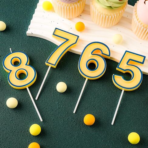 MTLEE Birthday Number Candles Cartoon Yellow and Blue Birthday Cake Candle for Cartoon Animated Birthday Decoration Cartoon Party Supplies(7) in Saudi Arabia