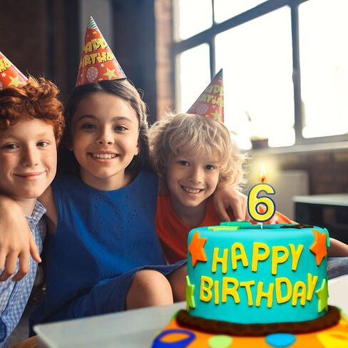 MTLEE Birthday Number Candles Cartoon Yellow and Blue Birthday Cake Candle for Cartoon Animated Birthday Decoration Cartoon Party Supplies(7) in Saudi Arabia