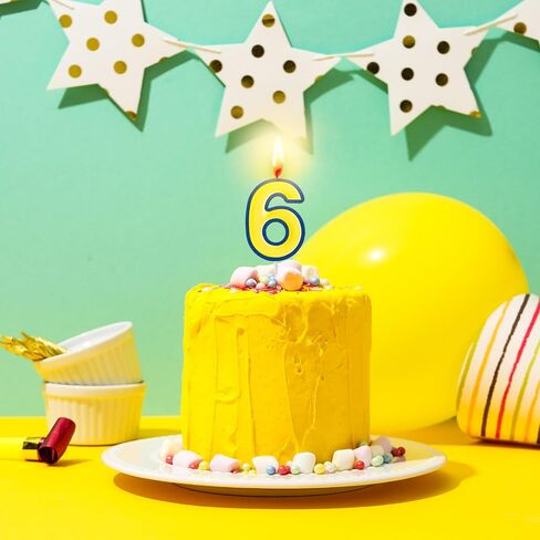 MTLEE Birthday Number Candles Cartoon Yellow and Blue Birthday Cake Candle for Cartoon Animated Birthday Decoration Cartoon Party Supplies(7) in Saudi Arabia