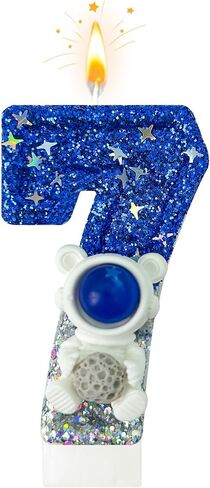 رائد الفضاء 4 شمعة عيد ميلاد - Space Universe Sparkler 4 Candle for Birthday Cake Boy ، Topper for Party Decorations الذكرى السنوية (رقم 4) in Saudi Arabia