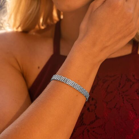 LIFETIME JEWELRY 8.5mm Designer Mesh Ladies Bracelet 24k Real Gold Plated for Women in Saudi Arabia