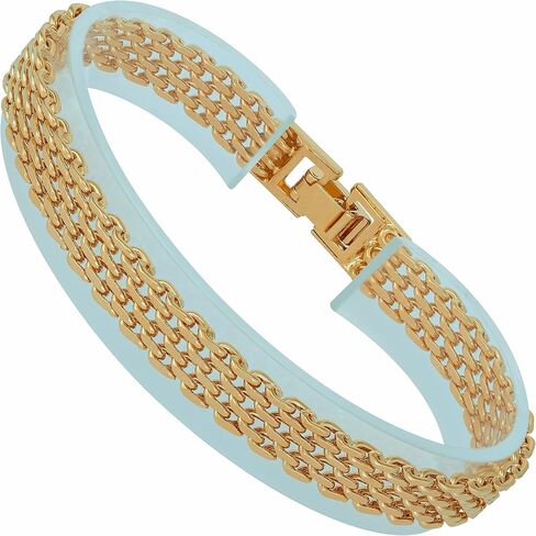 LIFETIME JEWELRY 8.5mm Designer Mesh Ladies Bracelet 24k Real Gold Plated for Women in Saudi Arabia