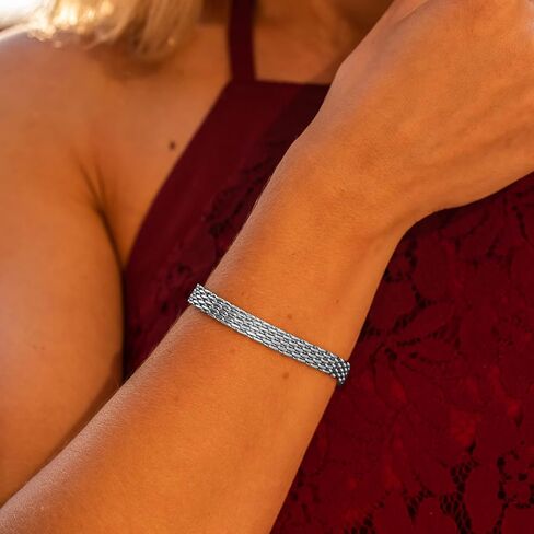 LIFETIME JEWELRY 8.5mm Designer Mesh Ladies Bracelet 24k Real Gold Plated for Women in Saudi Arabia