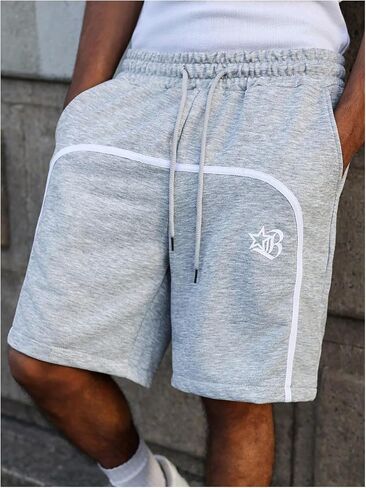 Men's Y2K Drippy Sweat Shorts Graphic Striped Baggy Track Shorts Casual Gym Jogger Sport Workout Streetwear in Saudi Arabia