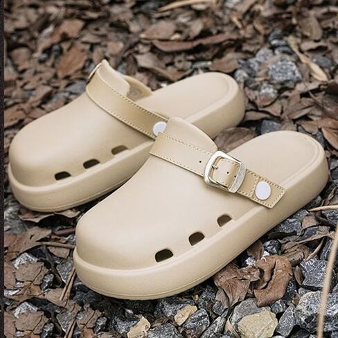 Casual Solid Color EVA Slides for Women All-Season Slip-On Round Toe Flats with Thick Sole Comfortable Lightweight Indoor/Outdoor Padded Slipper in Saudi Arabia