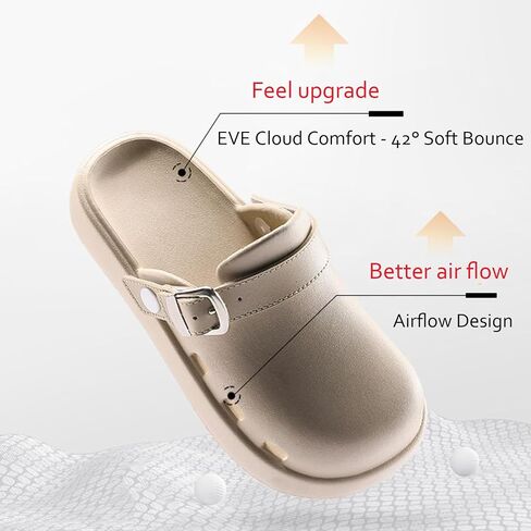 Casual Solid Color EVA Slides for Women All-Season Slip-On Round Toe Flats with Thick Sole Comfortable Lightweight Indoor/Outdoor Padded Slipper in Saudi Arabia