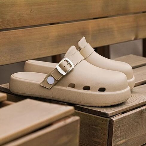 Casual Solid Color EVA Slides for Women All-Season Slip-On Round Toe Flats with Thick Sole Comfortable Lightweight Indoor/Outdoor Padded Slipper in Saudi Arabia