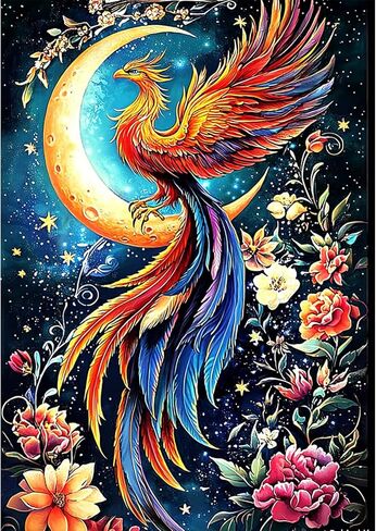 Diamond Art Kits for Adults Birds Flowers, 5D Diamond Painting Kits for Beginners DIY Full Drill Diamonds Painting Pictures, Diamond Gem Art Painting DIY Crafts Kit for Home Wall Decor 12x16inch in Kuwait