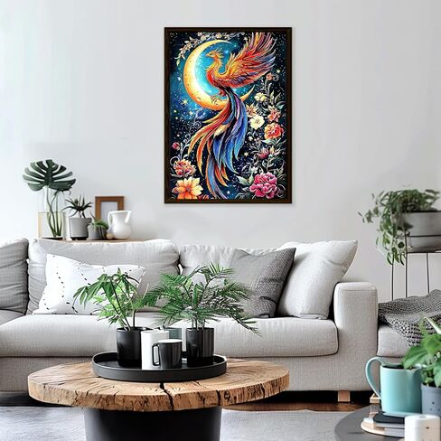 Diamond Art Kits for Adults Birds Flowers, 5D Diamond Painting Kits for Beginners DIY Full Drill Diamonds Painting Pictures, Diamond Gem Art Painting DIY Crafts Kit for Home Wall Decor 12x16inch in Kuwait